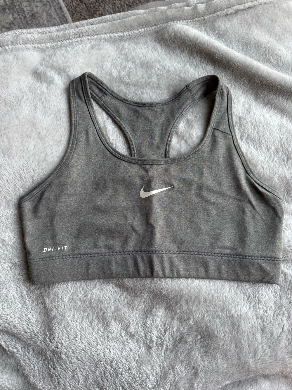Nike Gray Dri-FIT Racerback Sports Bra